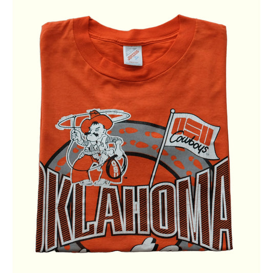 1990s VINTAGE USA PISTOL PETE NCAA OKLAHOMA OSU T SHIRT : SZ XL