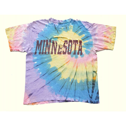 1980s TRUE VINTAGE USA MINNESOTA SINGLE STITCH VINTAGE TIE DYE T SHIRT : SZ XL