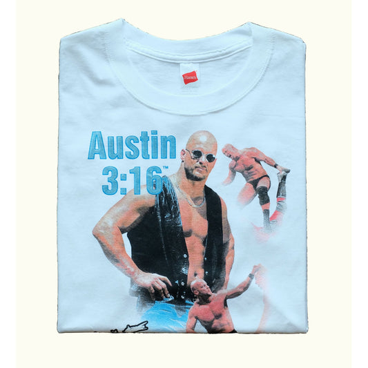 WWF WWE VINTAGE STONE COLD STEVE AUSTIN 3:16 WHITE T SHIRT SZ L