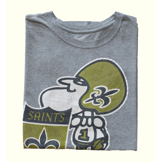 2000s Y2K VINTAGE NFL NEW ORLEANS SAINTS FOOTBALL T SHIRT GRAY : SZ XL