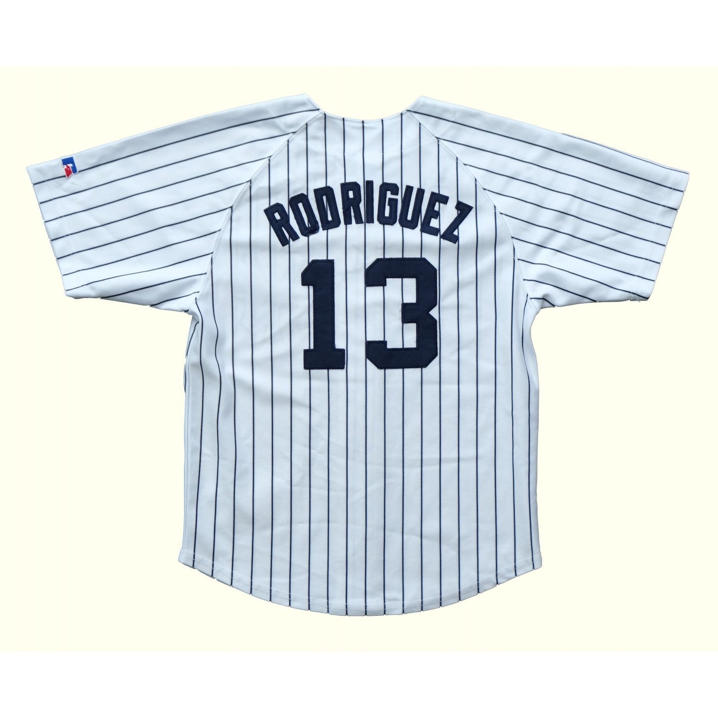 1990s VINTAGE RUSSELL ATHLETIC MLB ALEX RODRIGUEZ NEW YORK YANKEES BASEBALL JERSEY : SZ XS