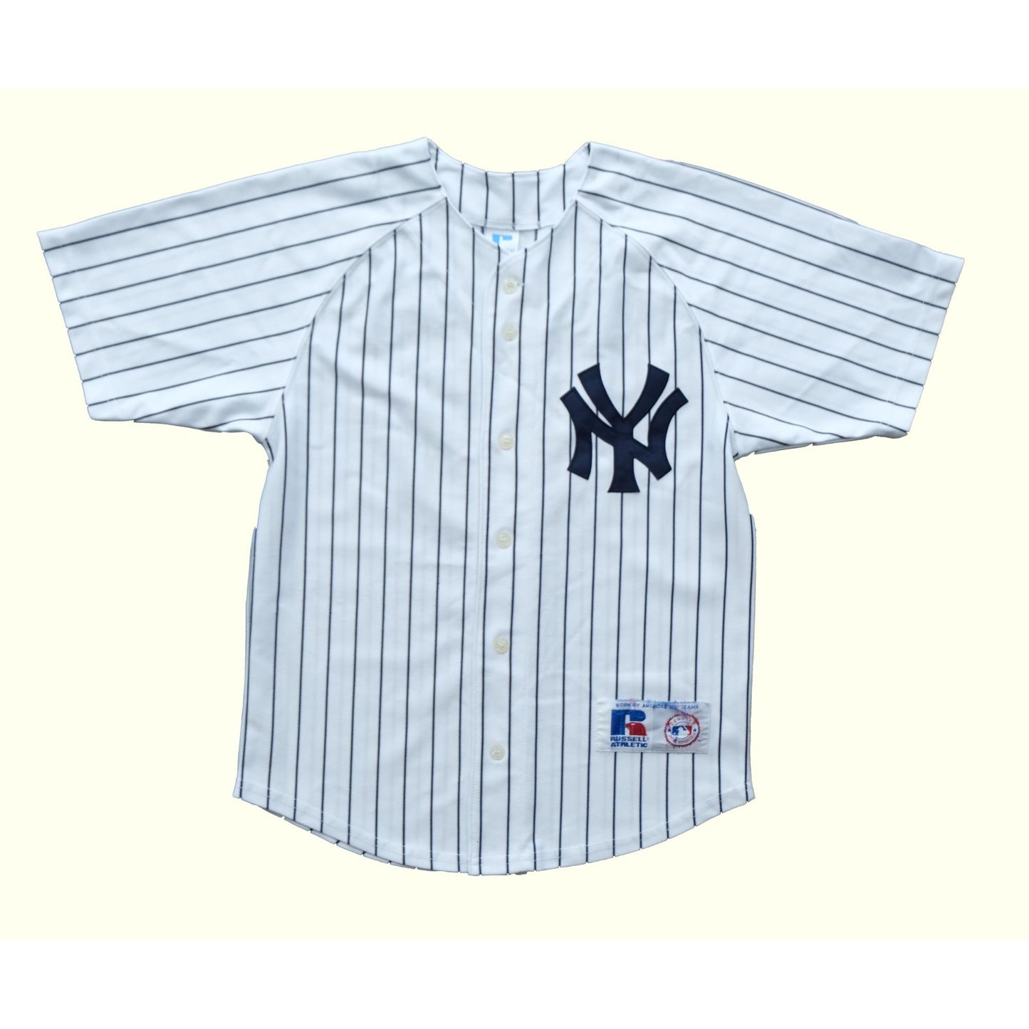 1990s VINTAGE RUSSELL ATHLETIC MLB ALEX RODRIGUEZ NEW YORK YANKEES BASEBALL JERSEY : SZ XS