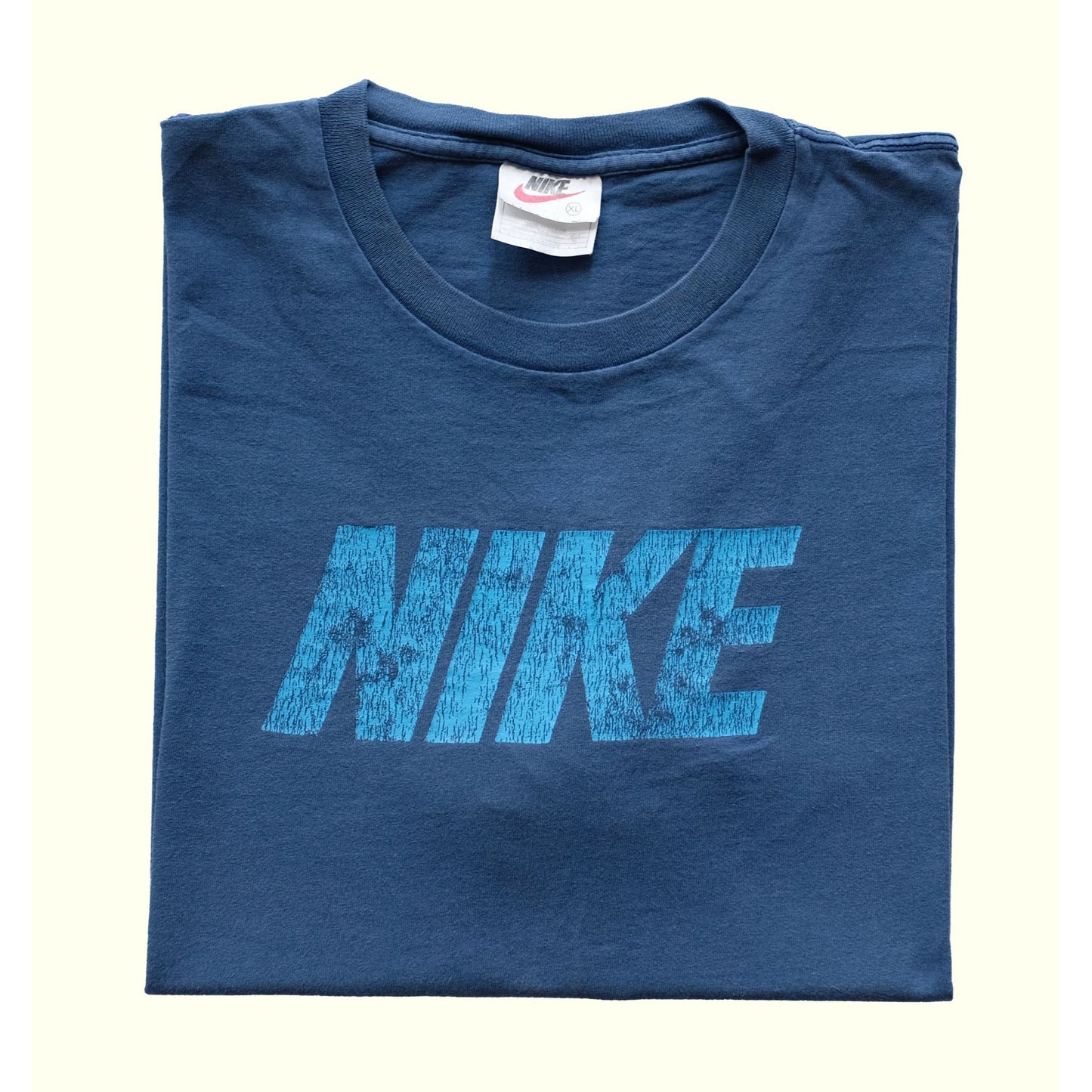 2005 2000s Y2K VINTAGE NIKE GRAPHIC SPELL OUT T SHIRT BLUE : SZ XL