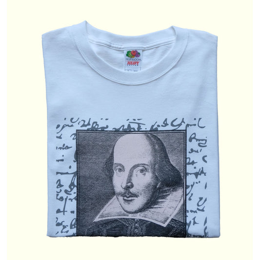 VINTAGE 1990s WILLIAM SHAKESPEARE ART PORTRAIT FRUIT OF THE LOOM NEW T SHIRT : SZ L