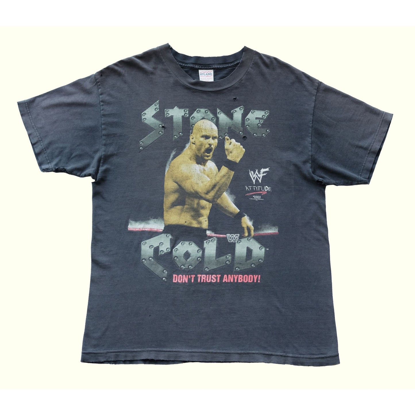 VINTAGE USA WWF STONE COLD STEVE AUSTIN 3:16 TRUST NO ONE T SHIRT BLACK : SZ L