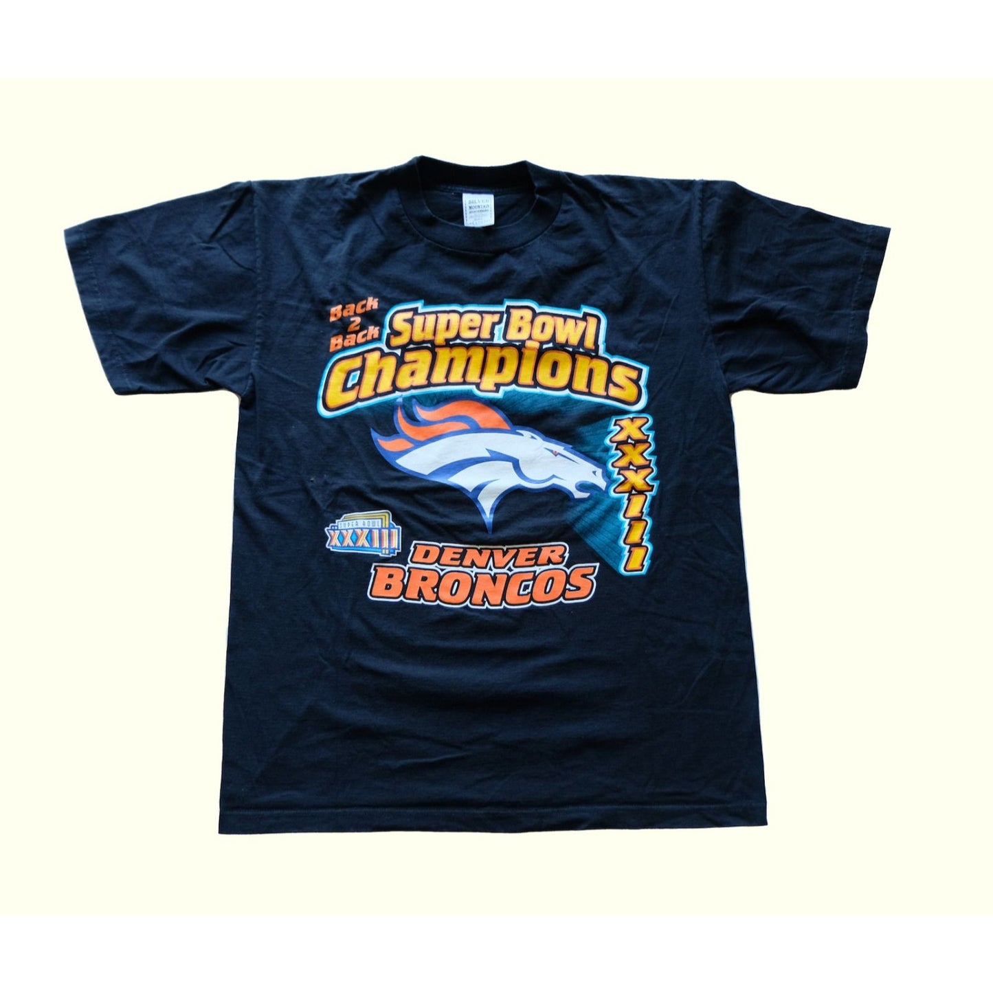 1990s VINTAGE NFL DENVER BRONCOS CHAMPIONSHIP SUPER BOWL T-SHIRT : SZ L.