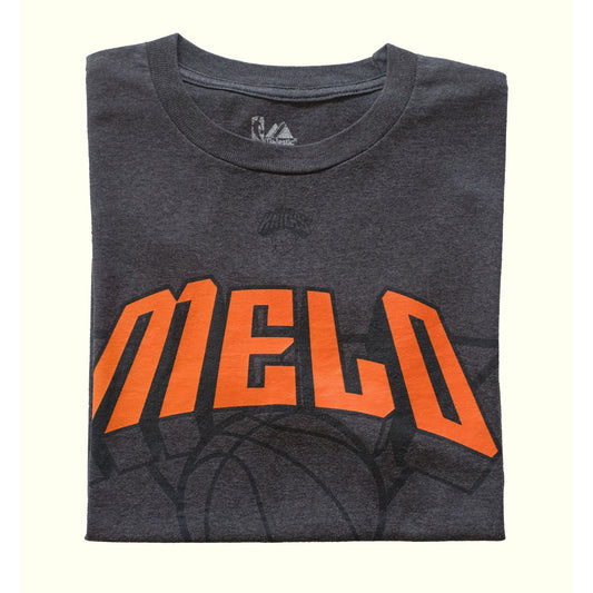 MAJESTIC NBA 2000s Y2K VINTAGE PORTRAIT CARMELO ANTHONY NEW YORK KNICKS T SHIRT GREY : SZ L