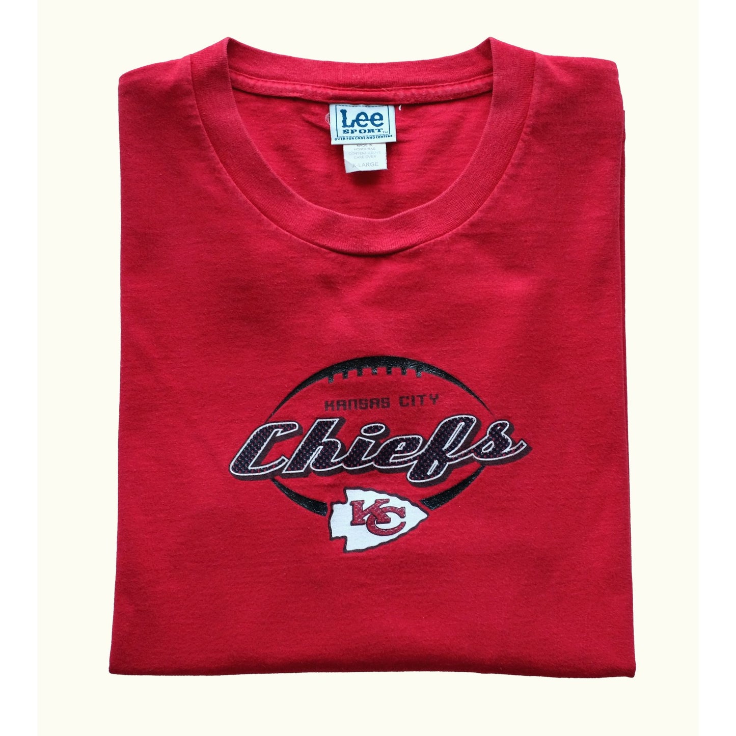 KANSAS CITY CHIEFS NFL VINTAGE FOOTBALL LEE SPORT RED T SHIRT SZ XL