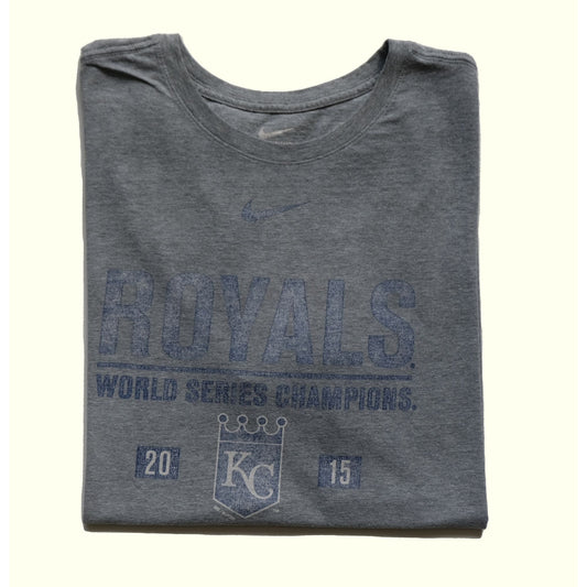 VINTAGE Y2K 2015 KANSAS CITY ROYALS CHAMPIONSHIP NIKE ROSTER T SHIRT : SZ XL