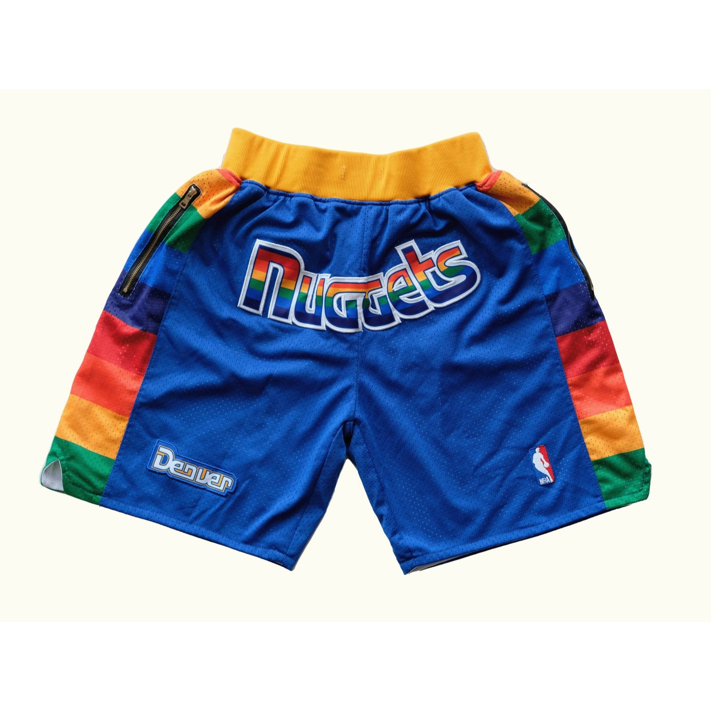 1991 1992 JUST DON VINTAGE NBA DENVER NUGGETS BASKETBALL CHAMPIONSHIP SHORTS : SZ M