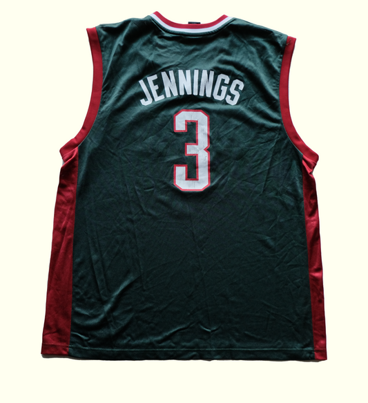 NBA ADIDAS BRANDON JENNINGS MILWAUKEE BUCKS JERSEY : SZ XL