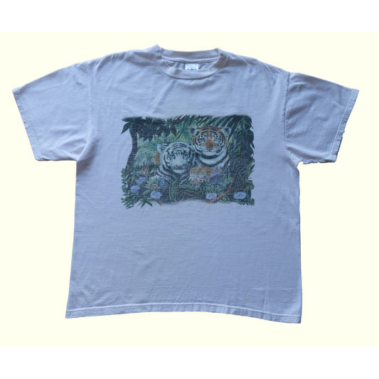 1990s VINTAGE NATURE TIGER OUTDOOR T SHIRT : SZ L